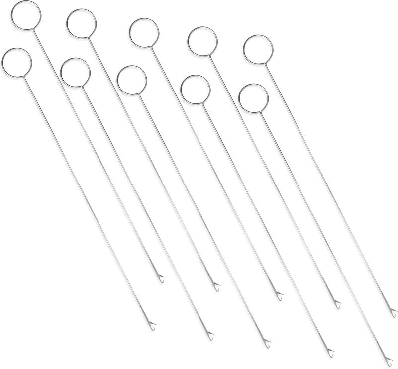 Haikole 10 pcs Professional Loop Turner Kit - 10.4 Inch Stainless Steel Sewing Hook Tool with Latch Hook for Fabric Tubes, Belts & DIY Crafts | Effortless Tube Turning & Time Saving (Silver 10pcs) - Image 1